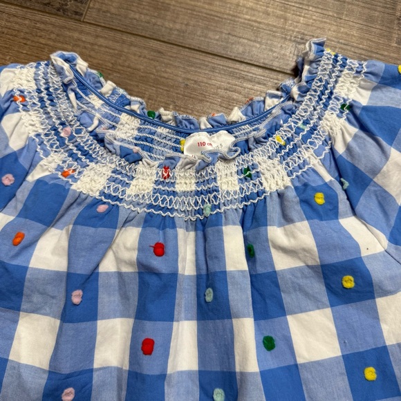 Hanna Andersson Blue Checkered Dress with Dots - Picture 3 of 9